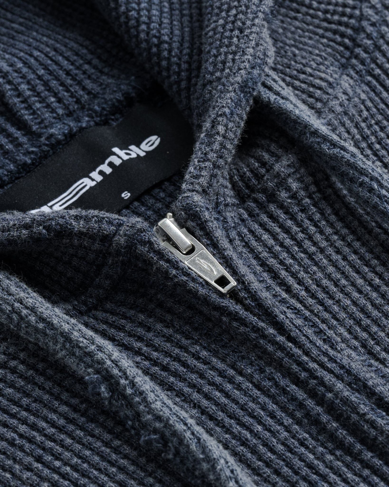 WAFFLE ZIP HOODIE / SLATE