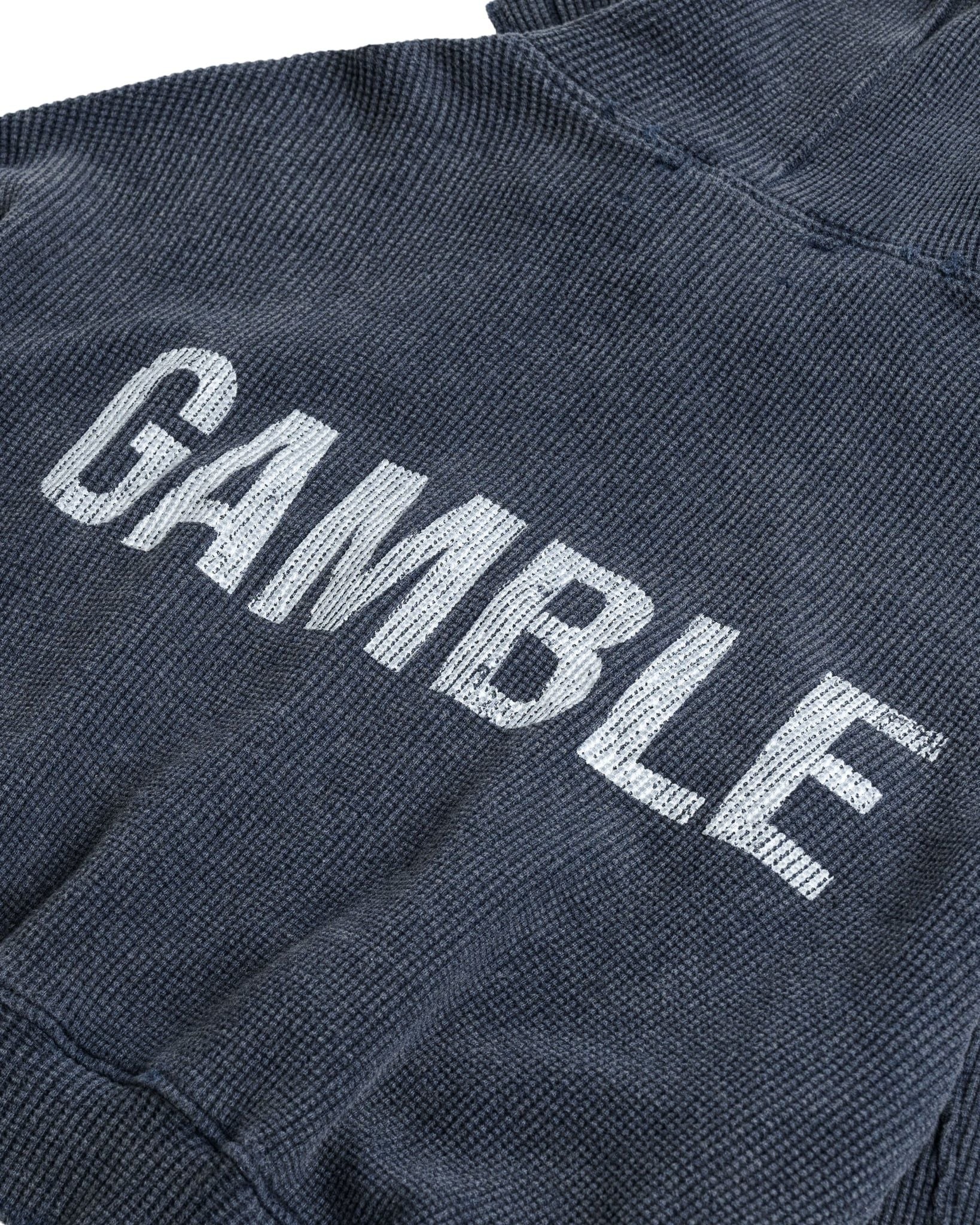 WAFFLE ZIP HOODIE / SLATE