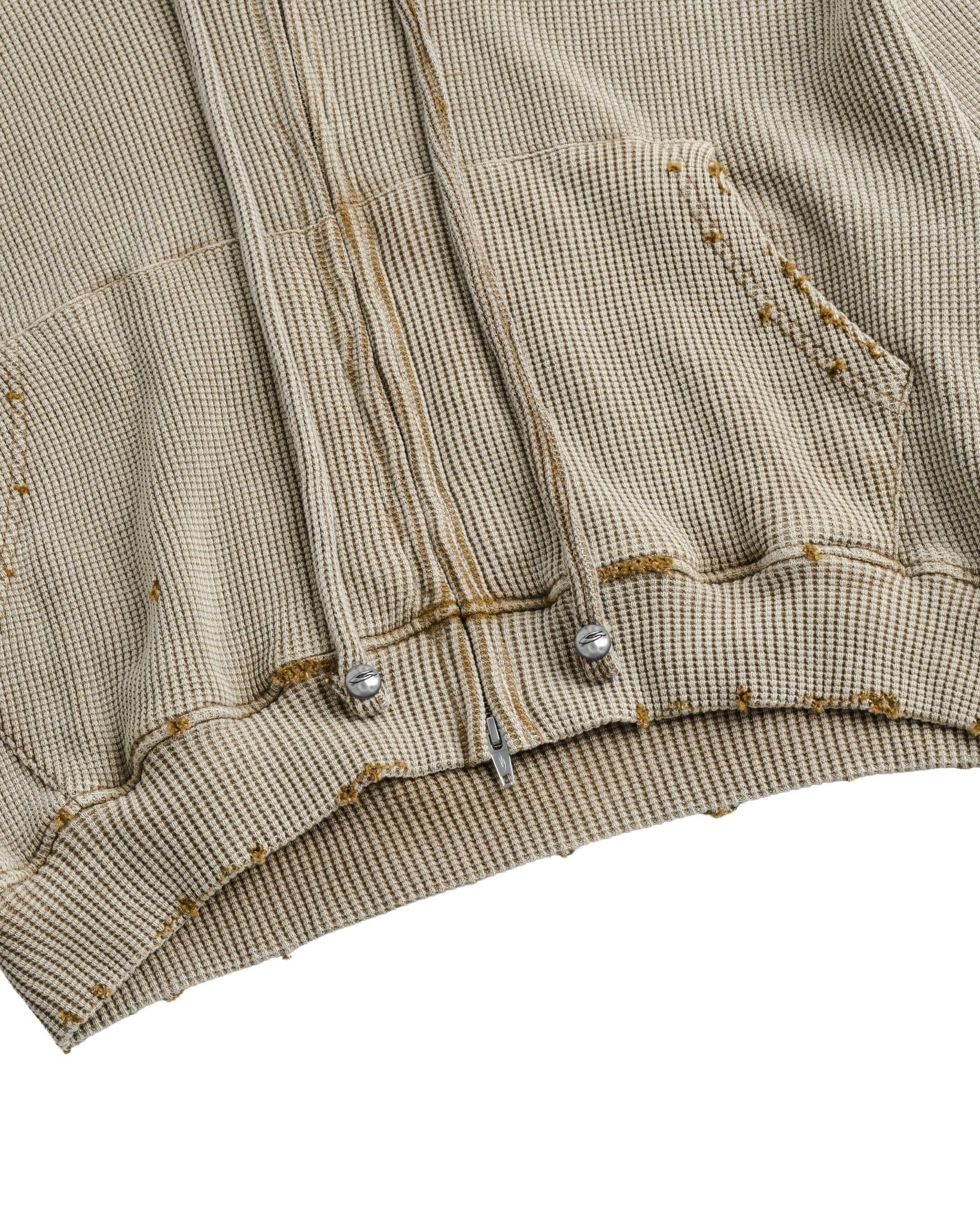 WAFFLE ZIP HOODIE / DUST