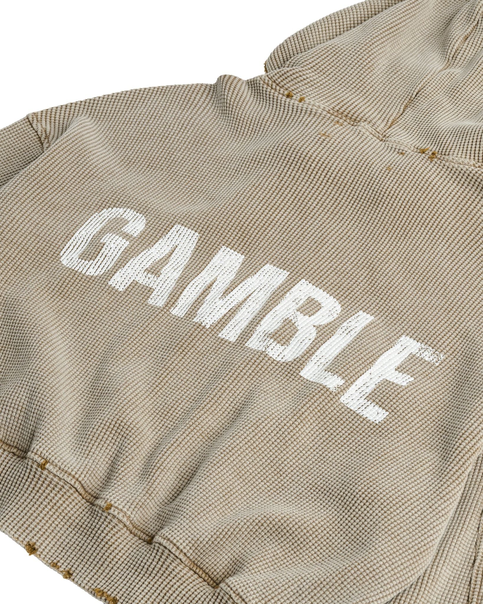 WAFFLE ZIP HOODIE / DUST