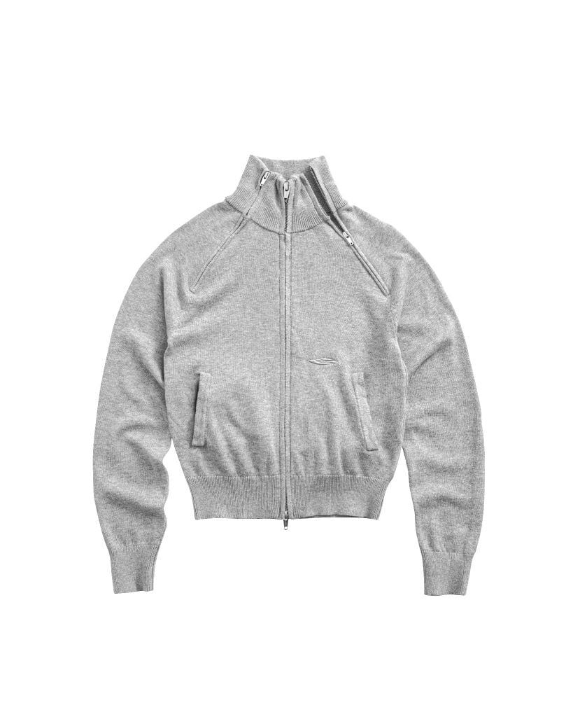DUAL ZIP KNIT JACKET / GREY