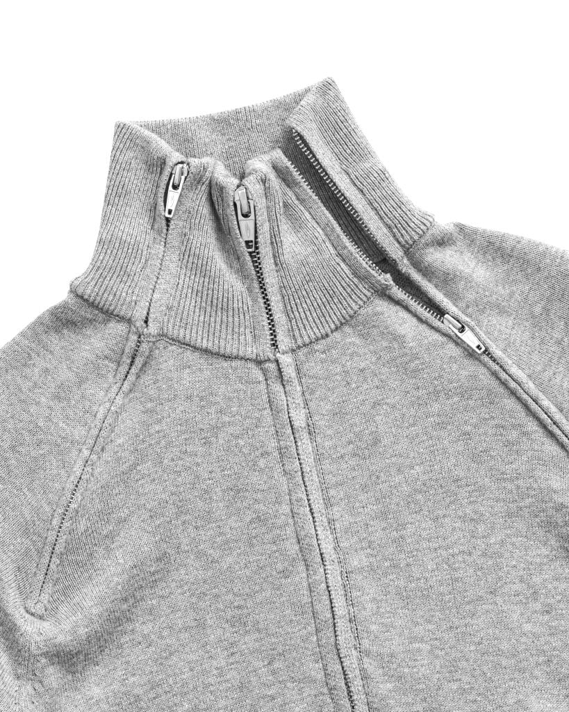 DUAL ZIP KNIT JACKET / GREY