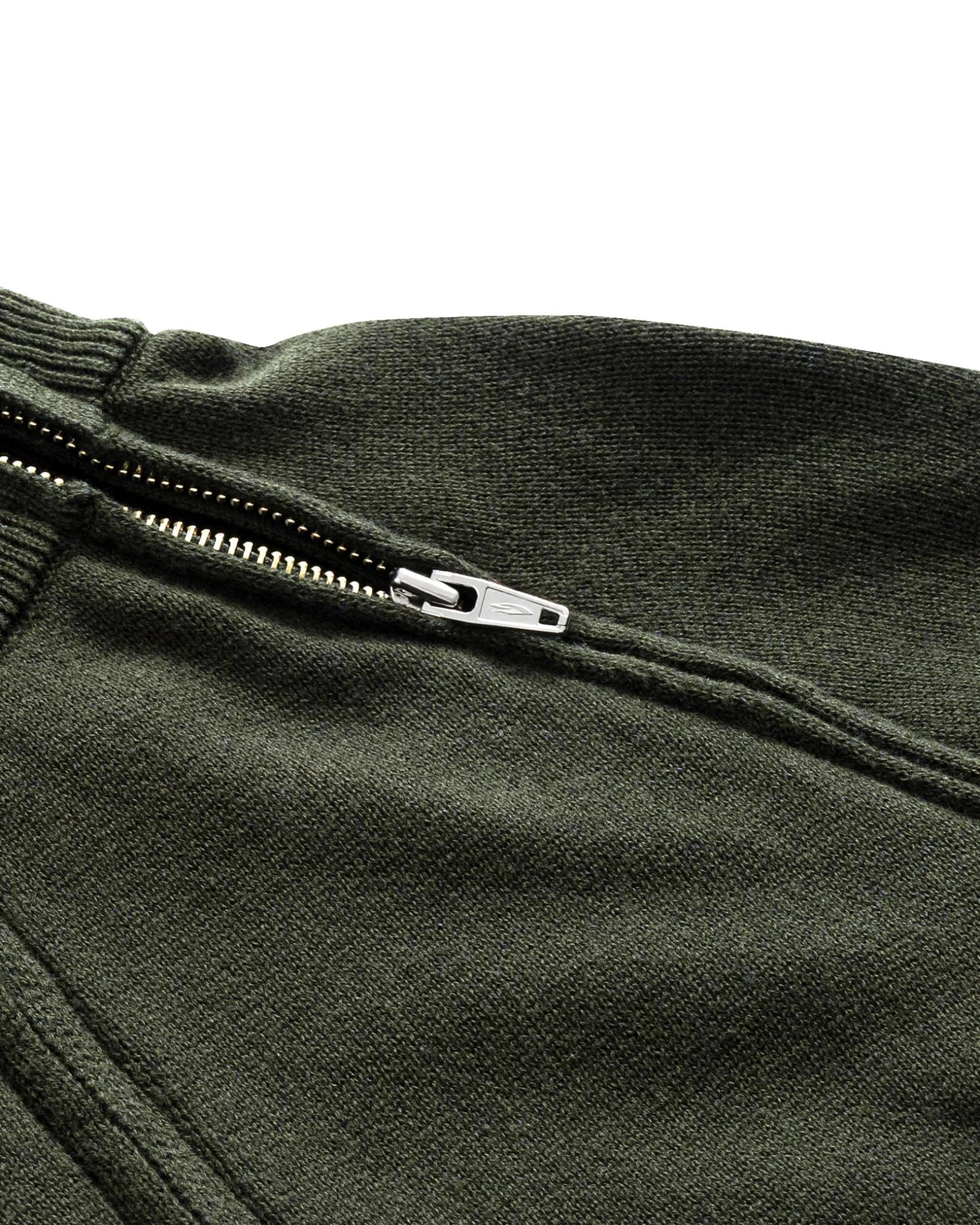 DUAL ZIP KNIT JACKET / MOSS