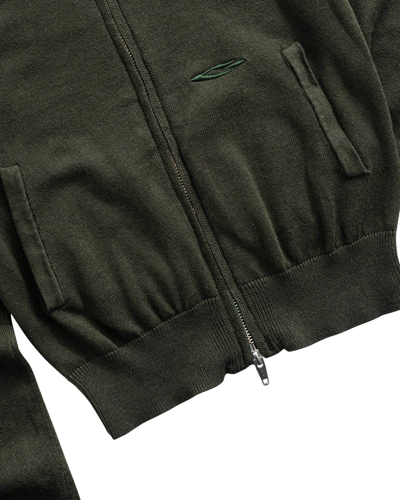 DUAL ZIP KNIT JACKET / MOSS