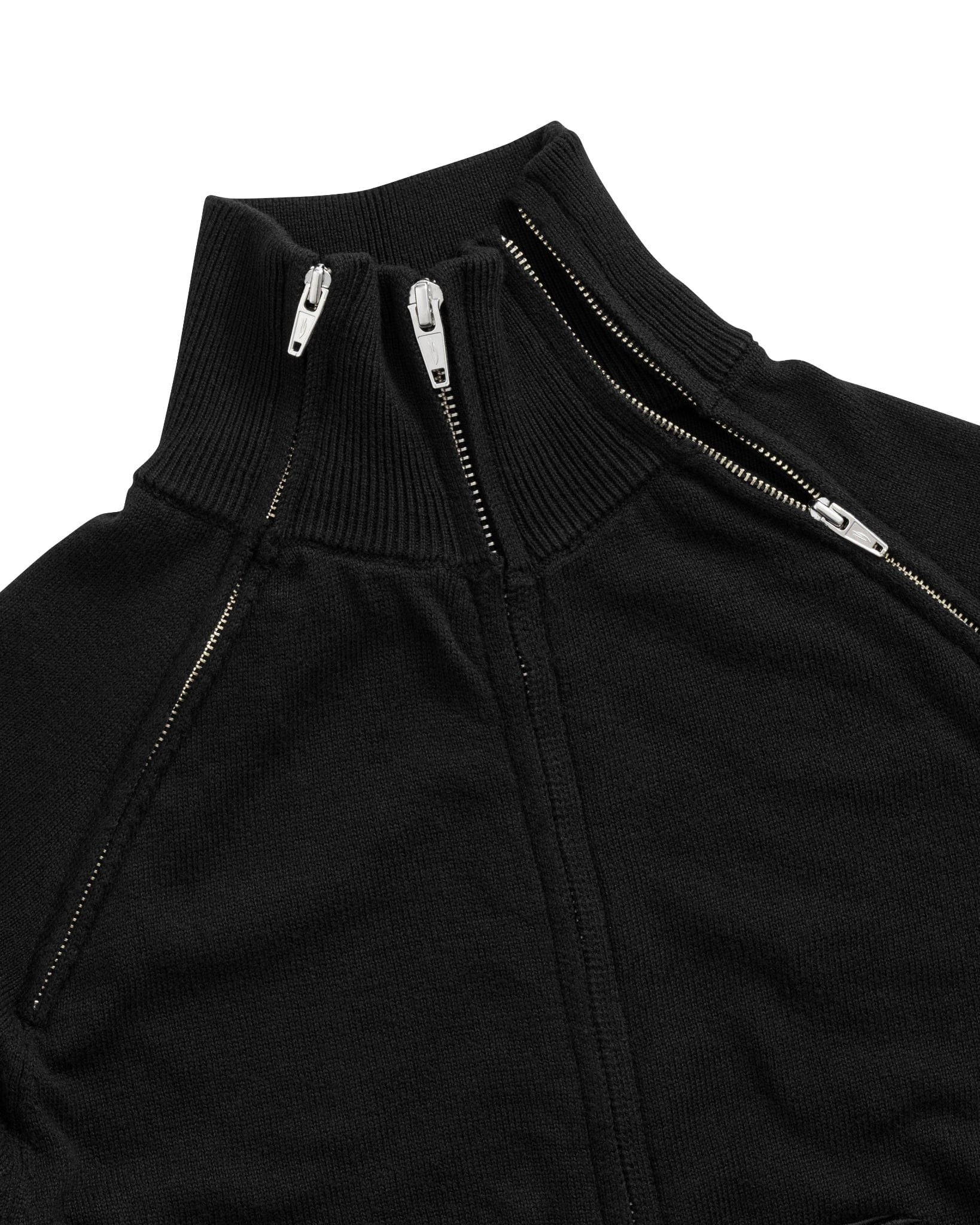 DUAL ZIP KNIT JACKET / BLACK