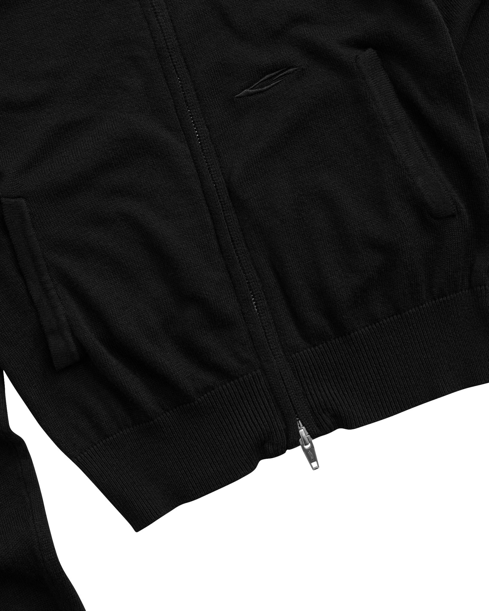 DUAL ZIP KNIT JACKET / BLACK
