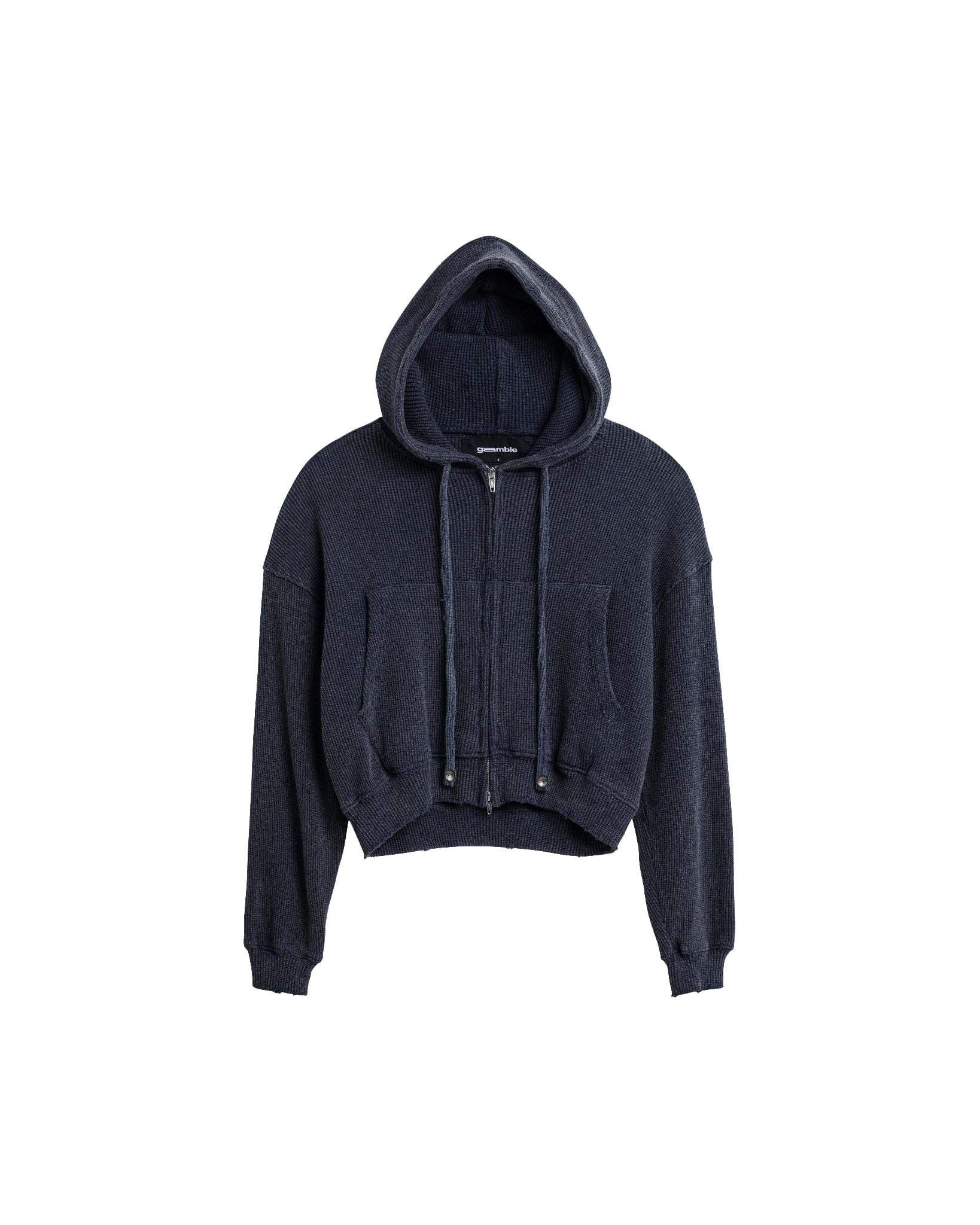 WAFFLE ZIP HOODIE / SLATE