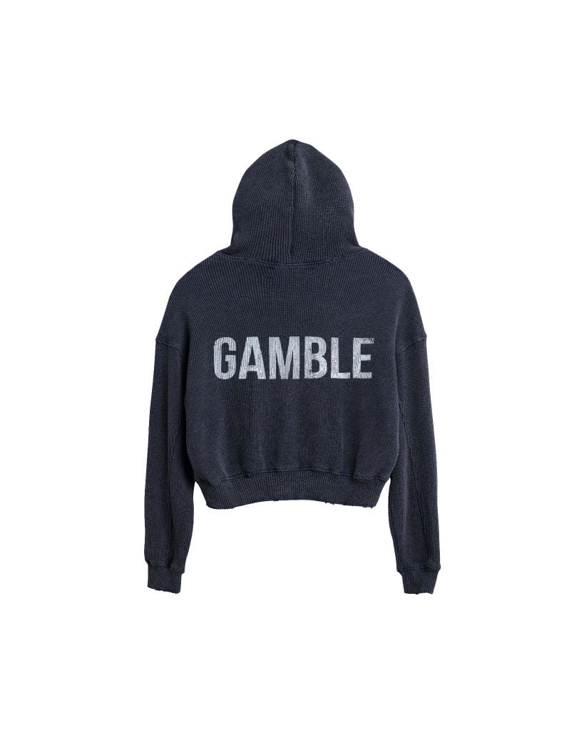 WAFFLE ZIP HOODIE / SLATE