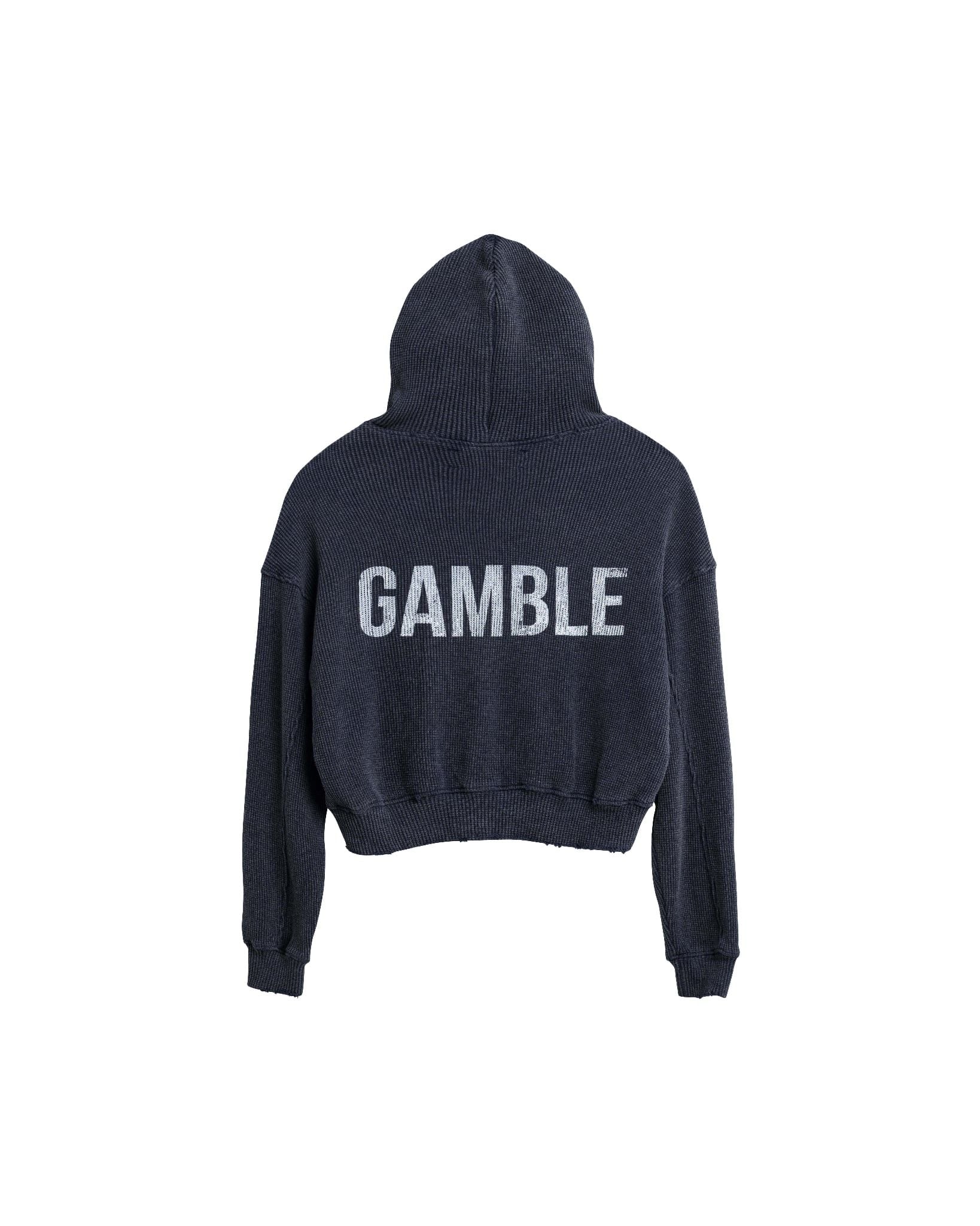 WAFFLE ZIP HOODIE / SLATE
