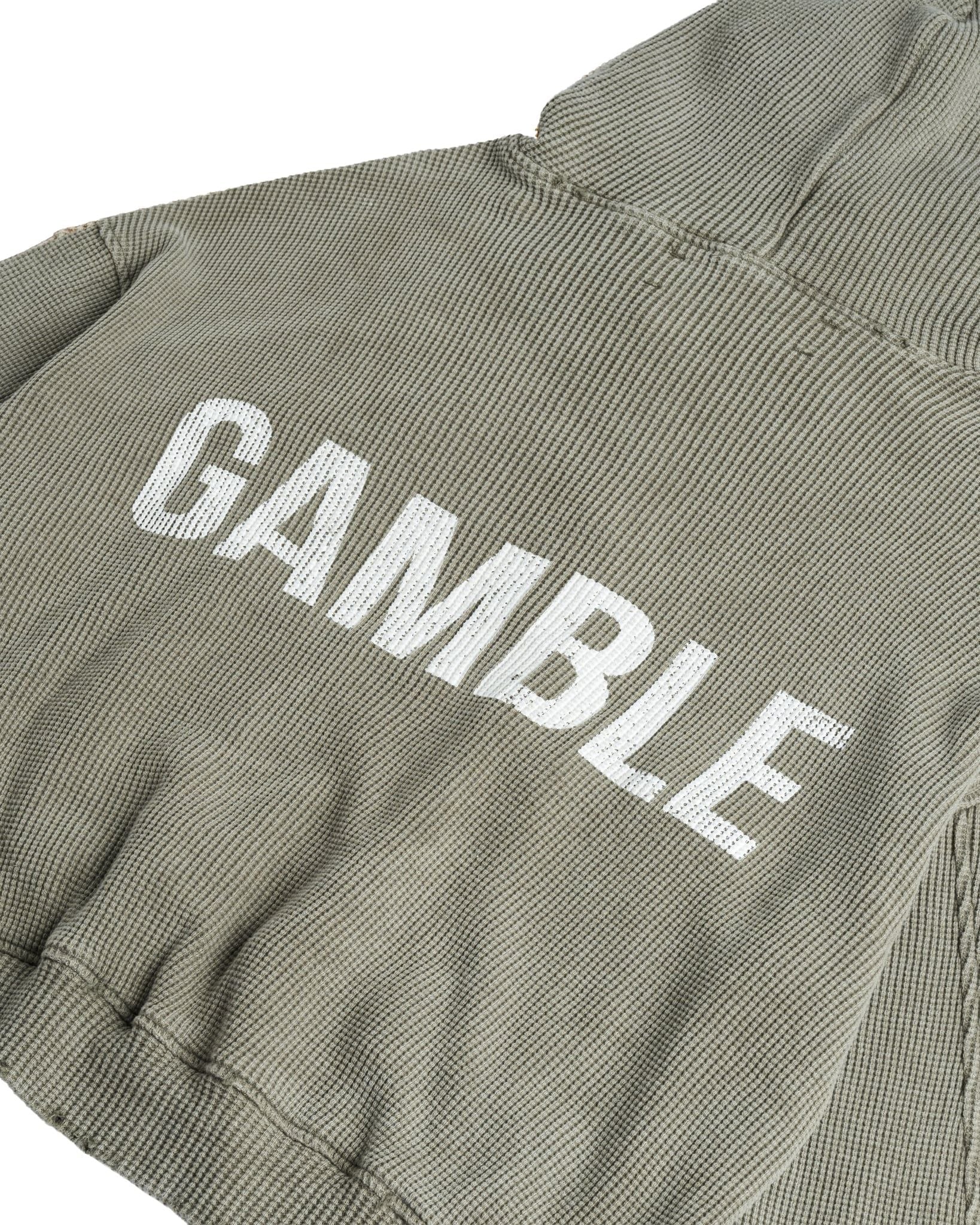 WAFFLE ZIP HOODIE / MOSS