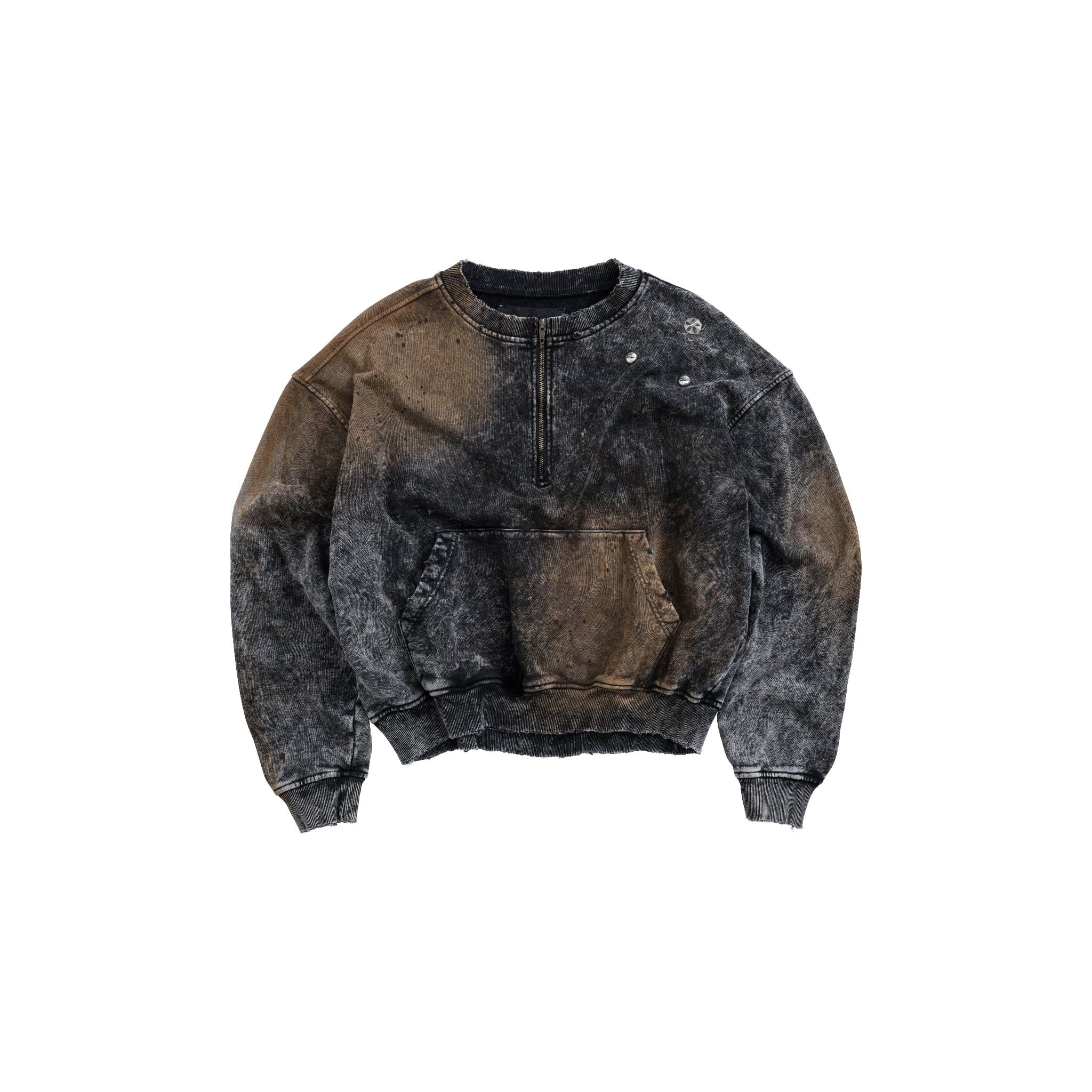 RIVET HALF-ZIP SWEATER / AFTERBURN