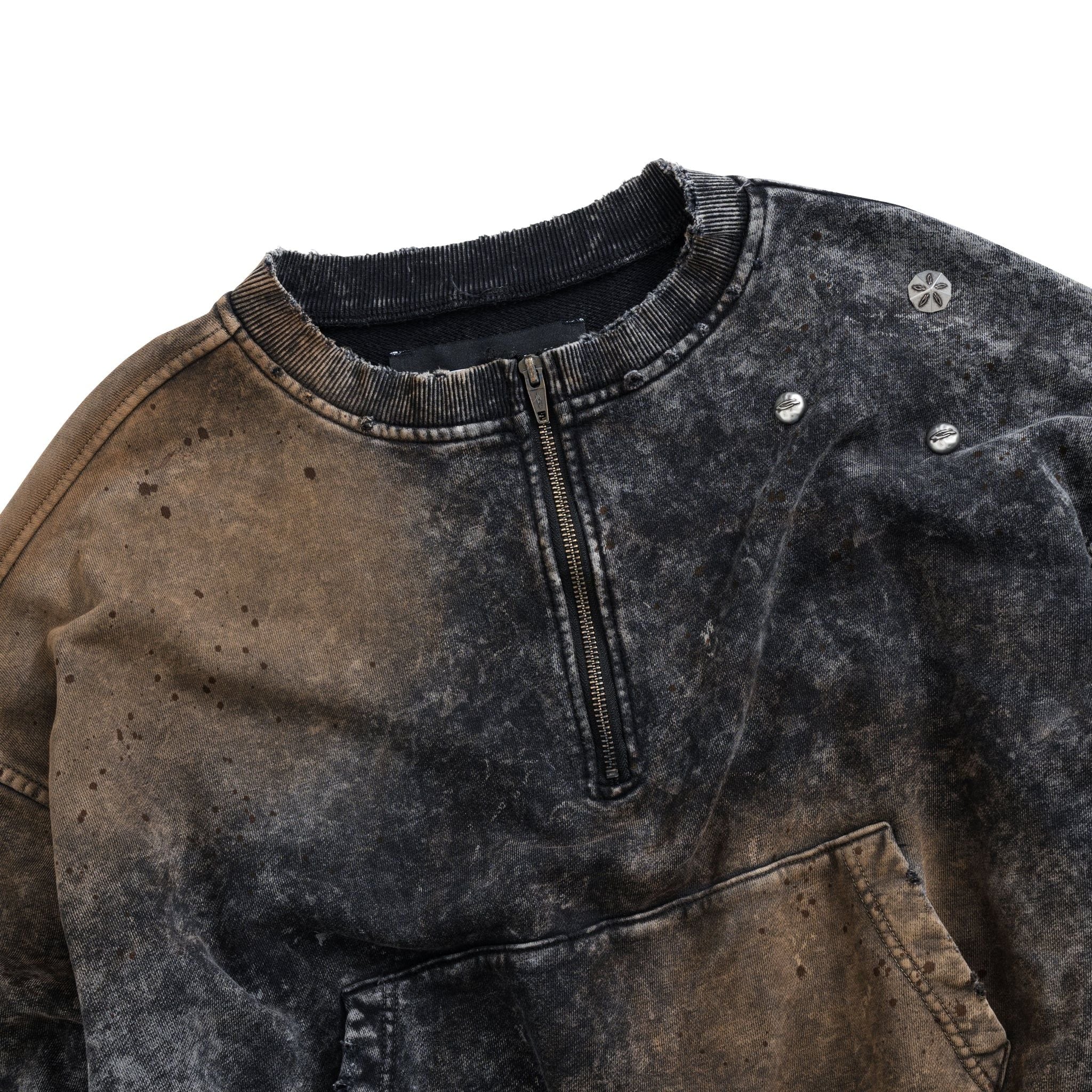 RIVET HALF-ZIP SWEATER / AFTERBURN