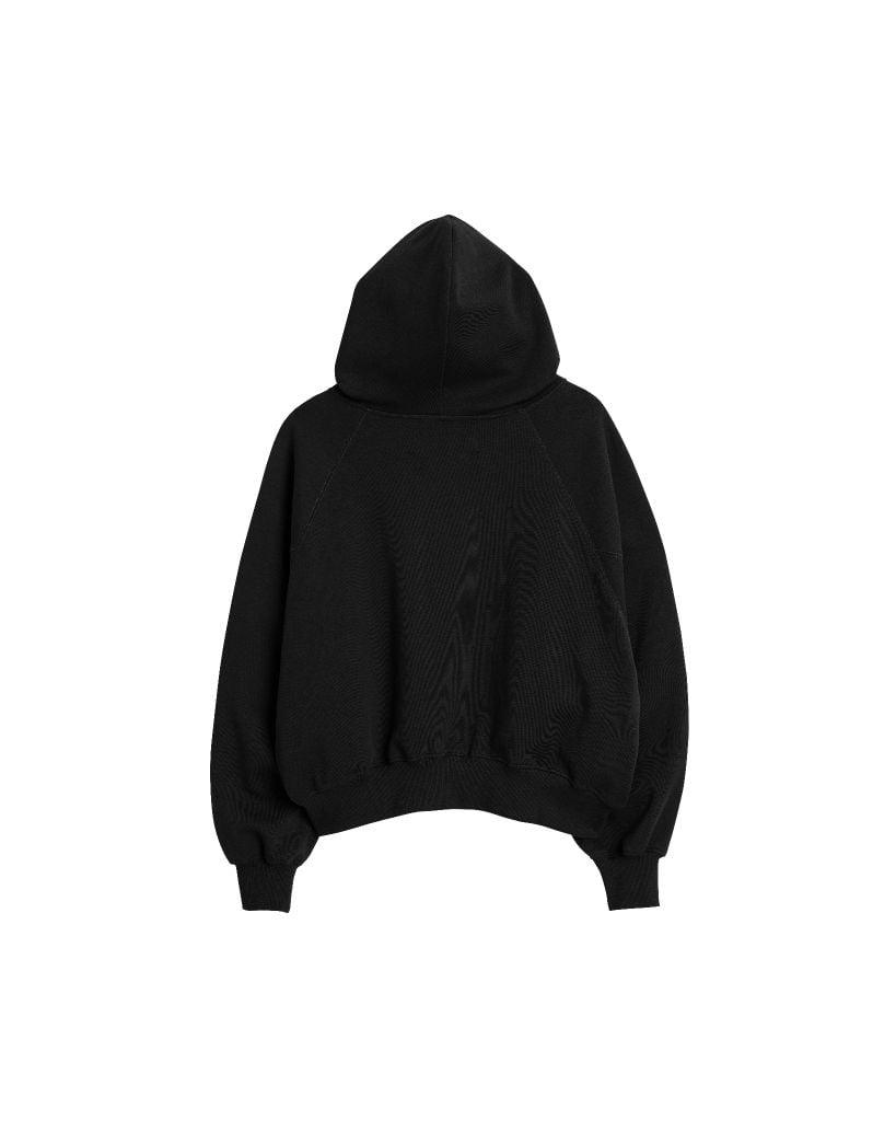 OFFSET FULLZIP HOODIE / BLACK