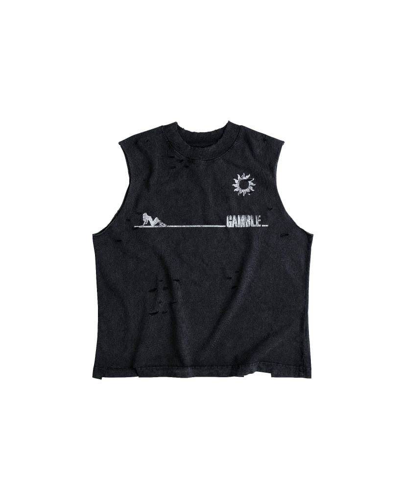 TANNING CUT-OFF TEE / BLACK