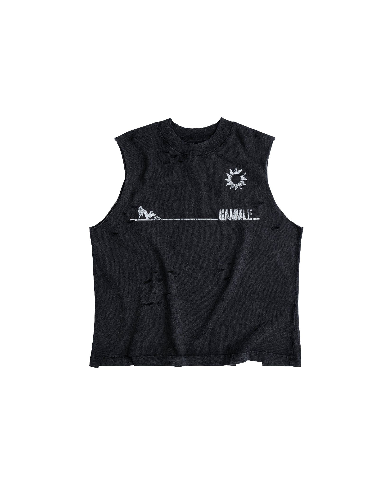 TANNING CUT-OFF TEE / BLACK