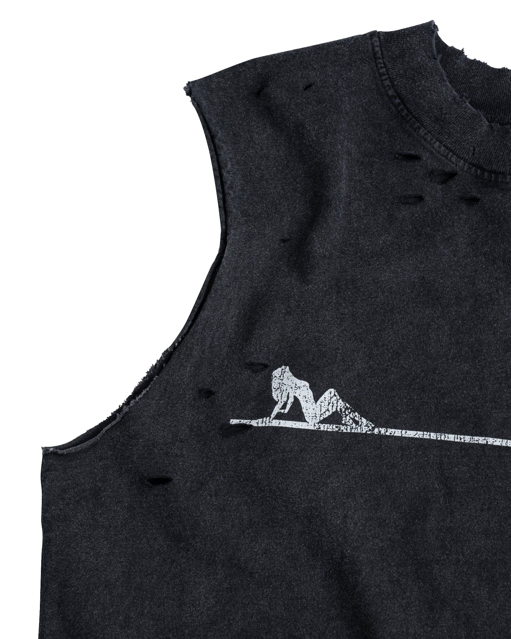 TANNING CUT-OFF TEE / BLACK