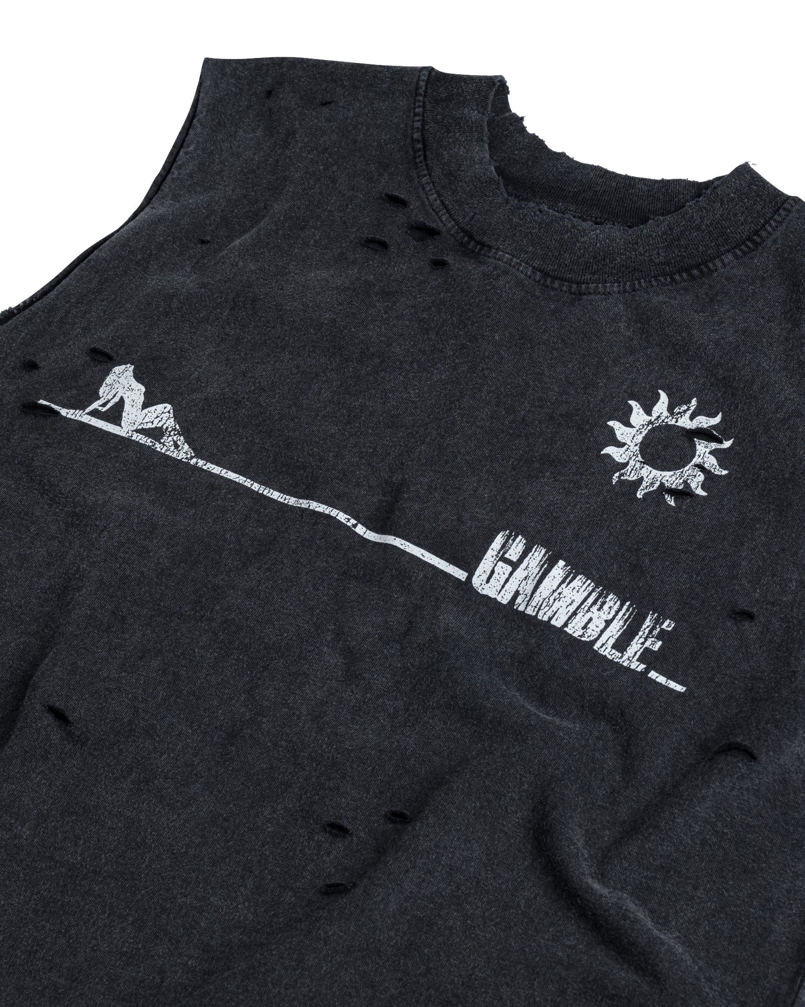 TANNING CUT-OFF TEE / BLACK