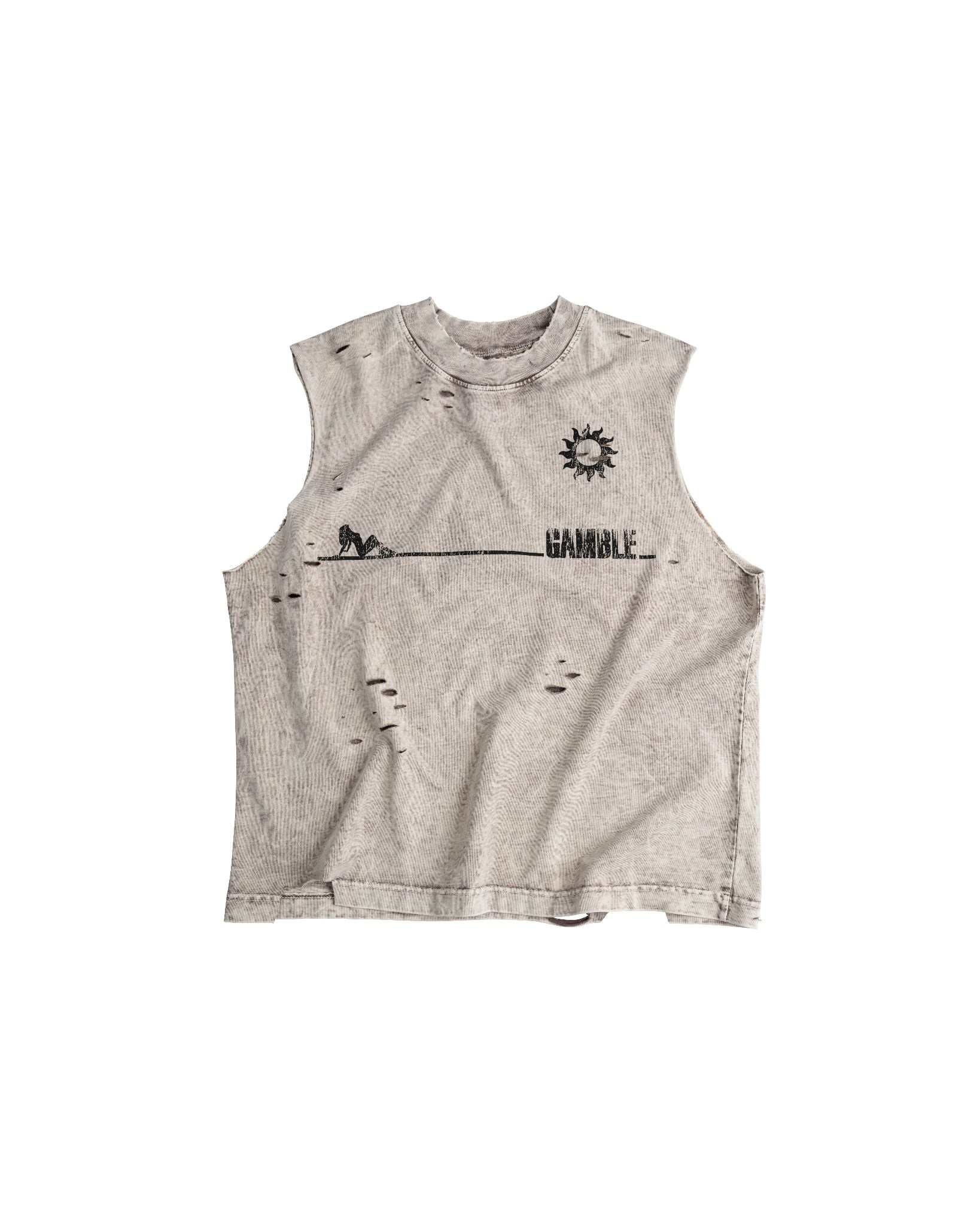 TANNING CUT-OFF TEE / BONE