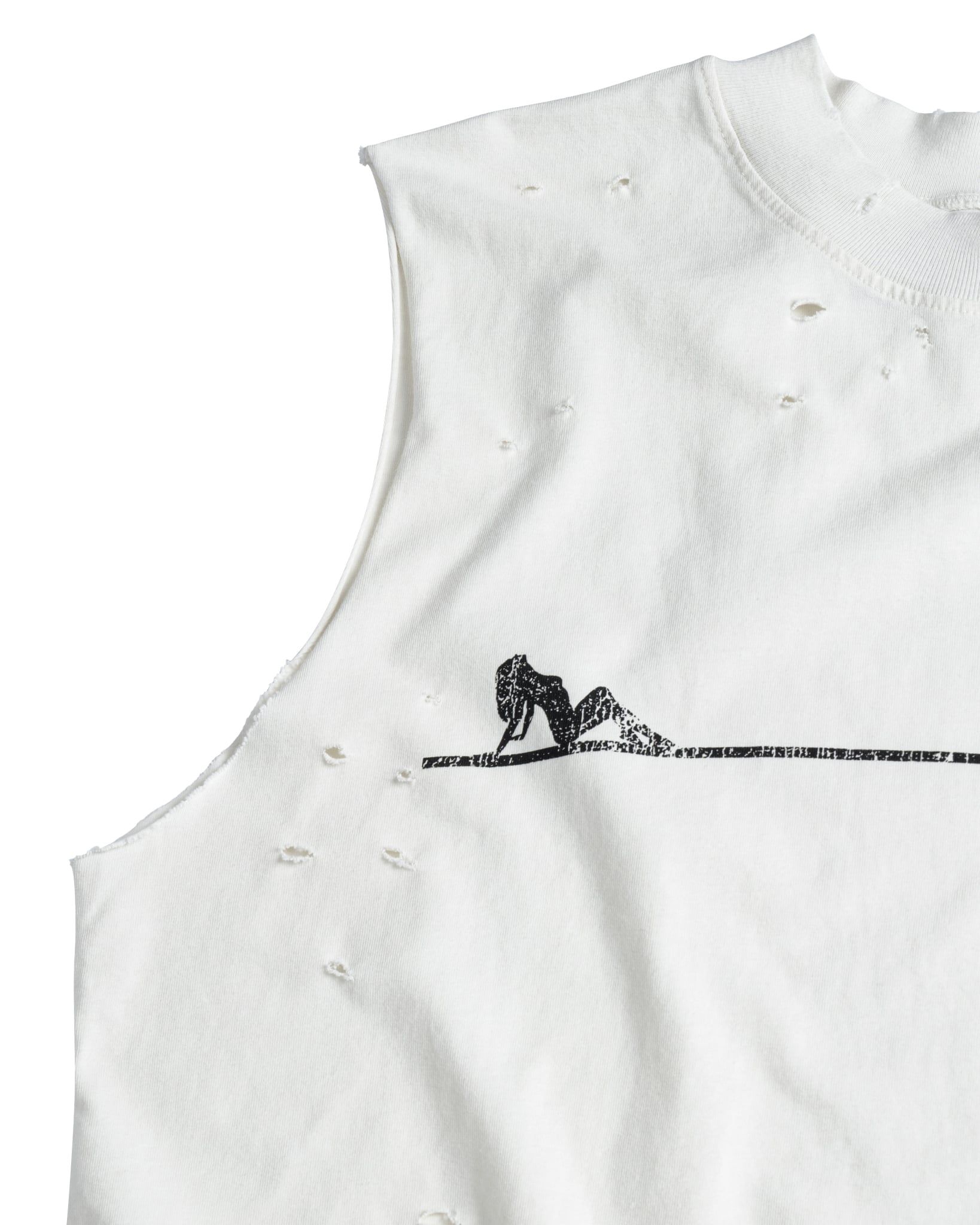 TANNING CUT-OFF TEE / WHITE