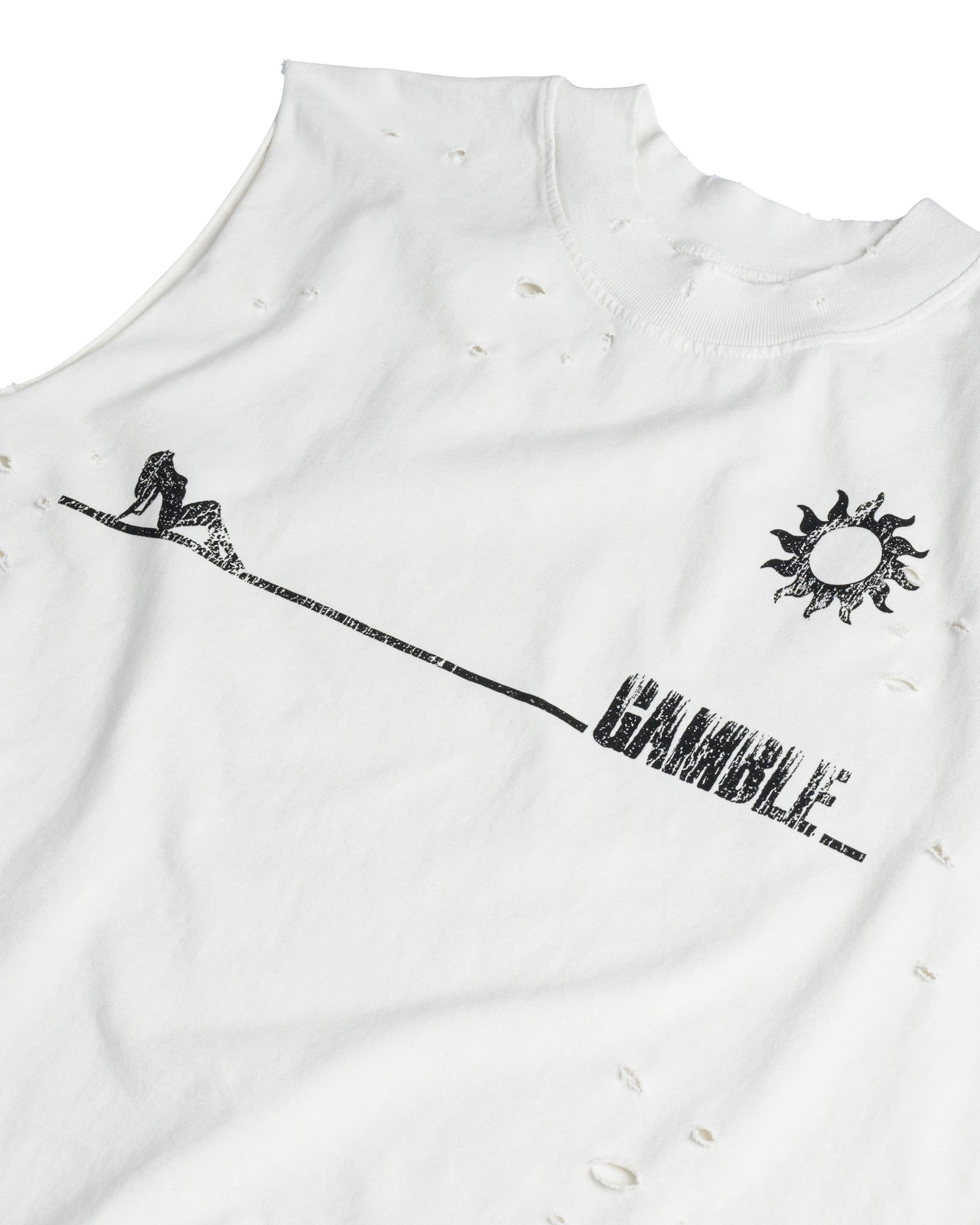 TANNING CUT-OFF TEE / WHITE