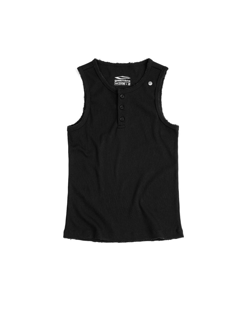 HENLEY TANK TOP / BLACK
