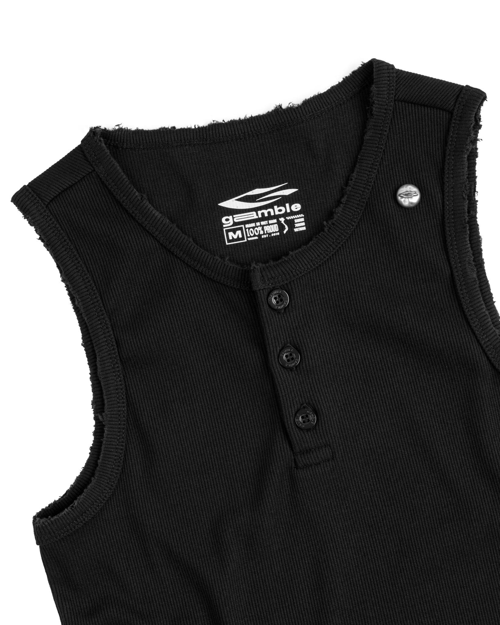 HENLEY TANK TOP / BLACK