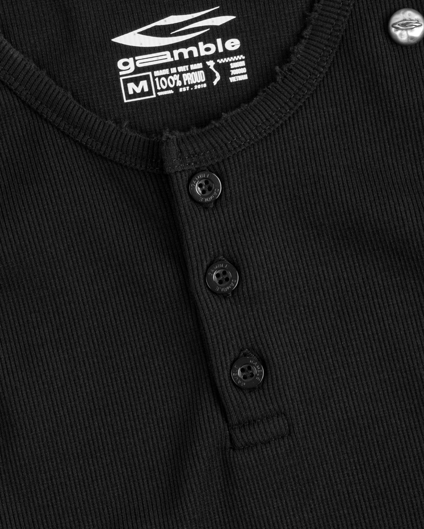 HENLEY TANK TOP / BLACK