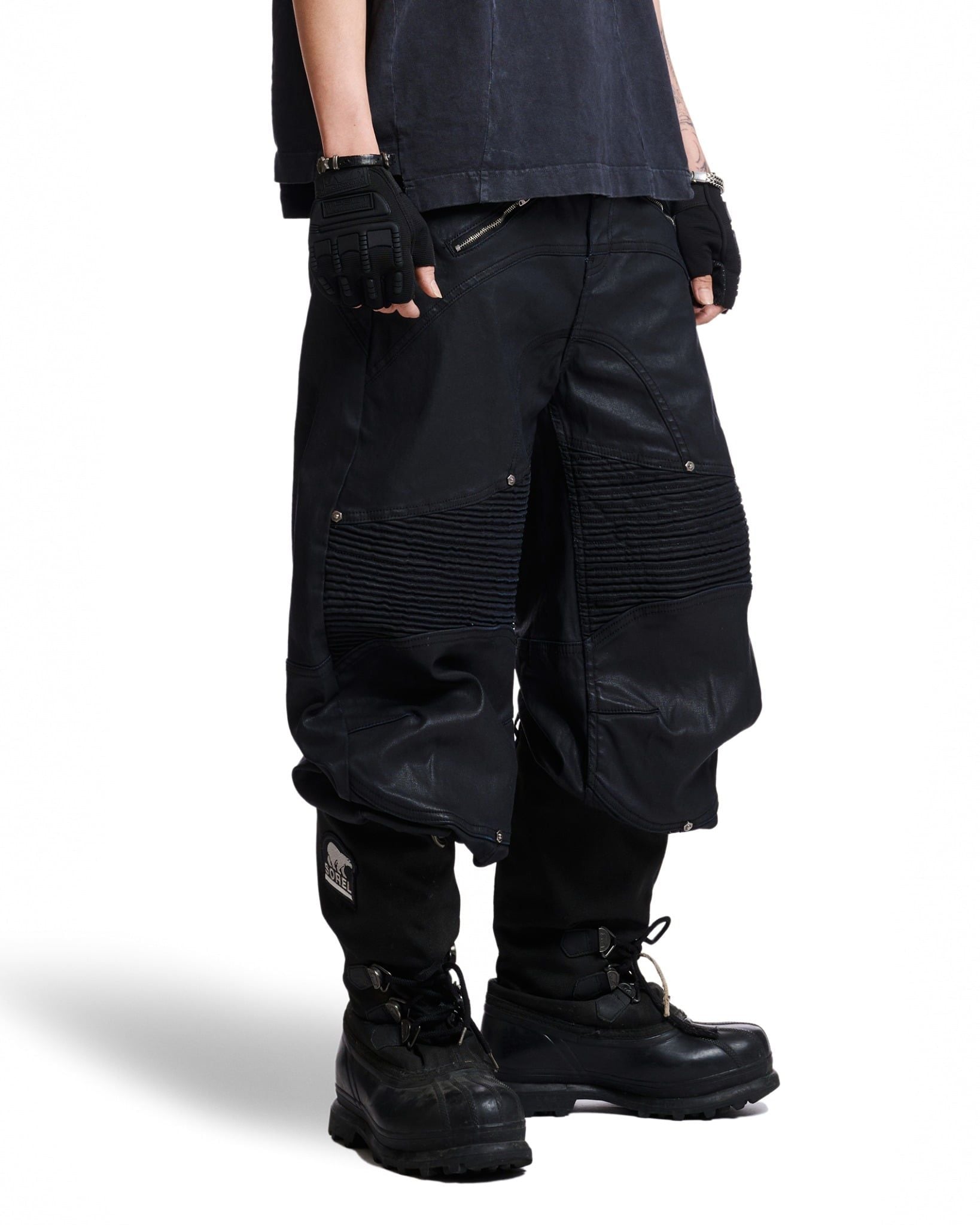 BIKER BAGGY PANTS / BLACK