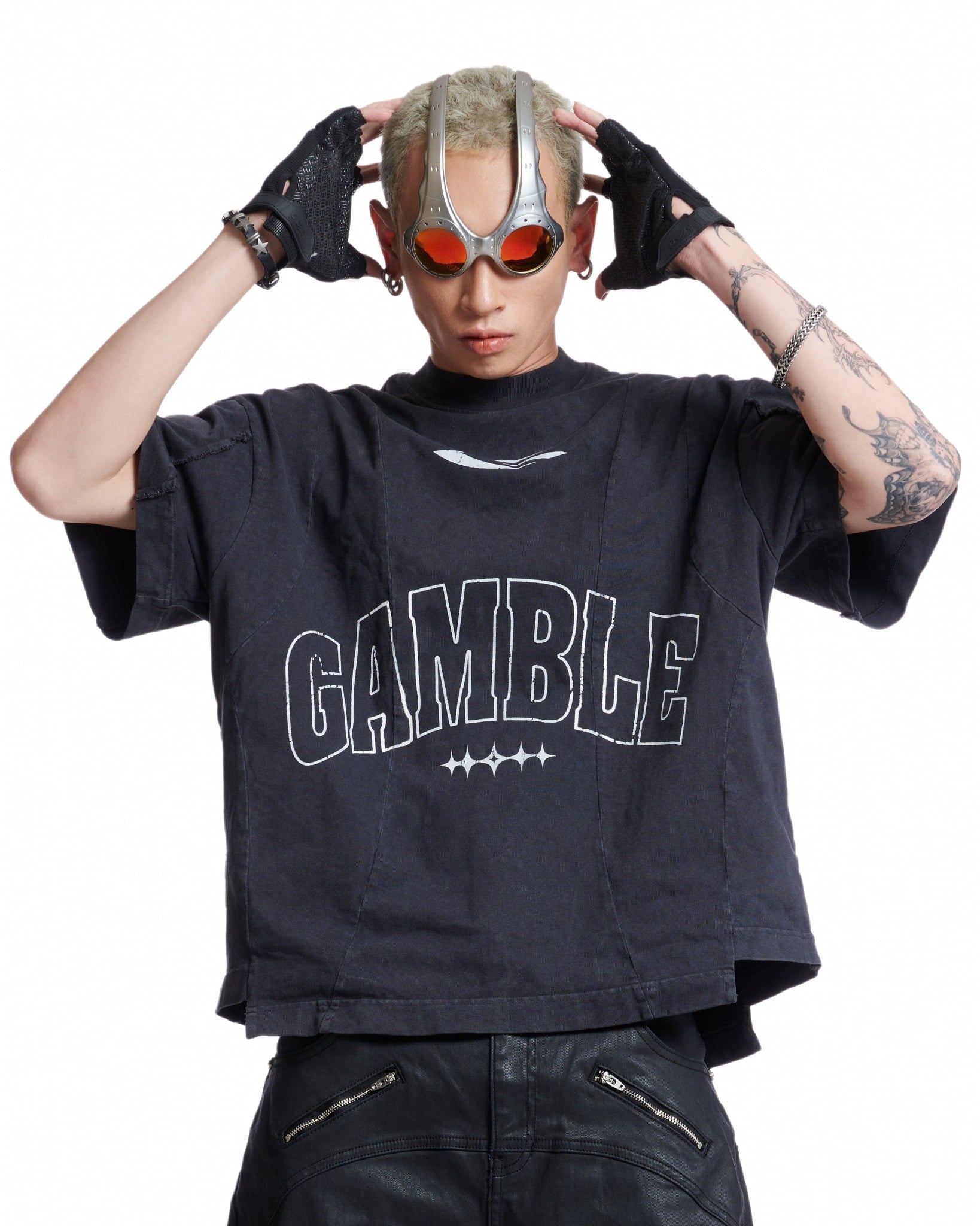 STITCHED TEE / CHARCOAL