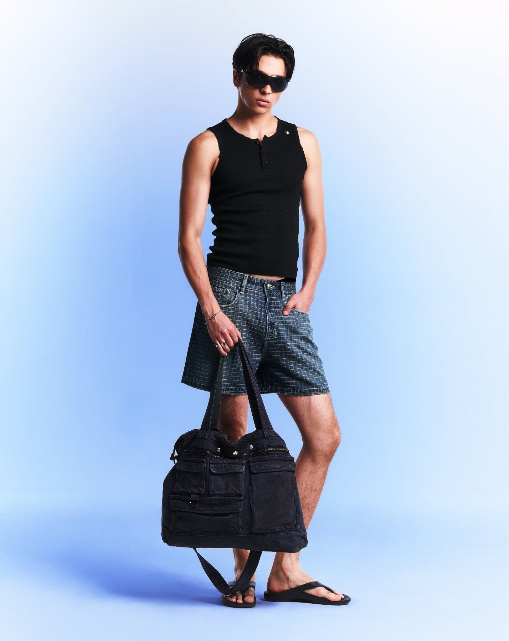 HENLEY TANK TOP / BLACK