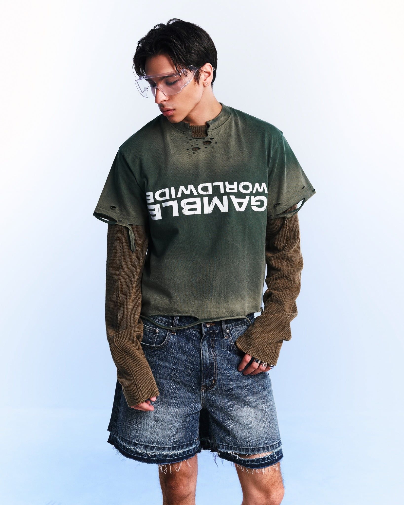 UPSIDE DOWN TEE / MATCHA