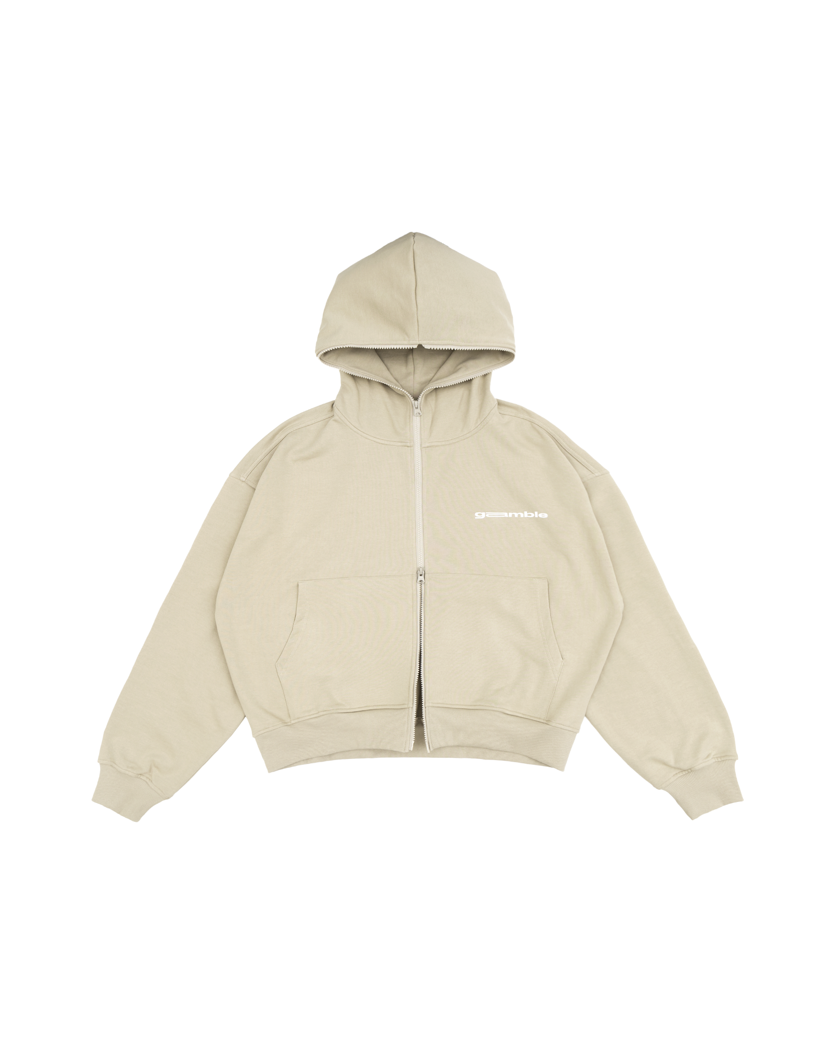 LOGO BOXY FULLZIP HOODIE / CAMEL