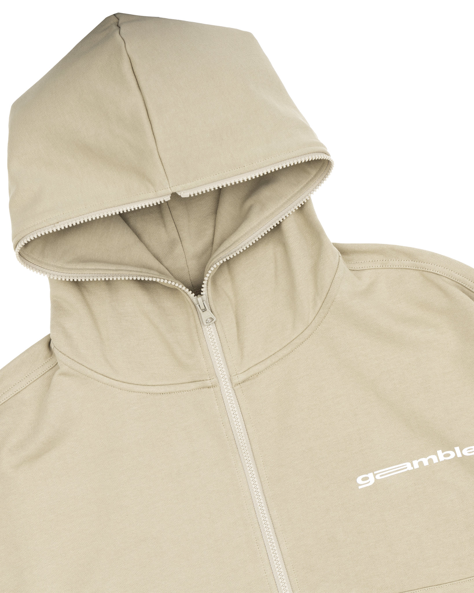 LOGO BOXY FULLZIP HOODIE / CAMEL