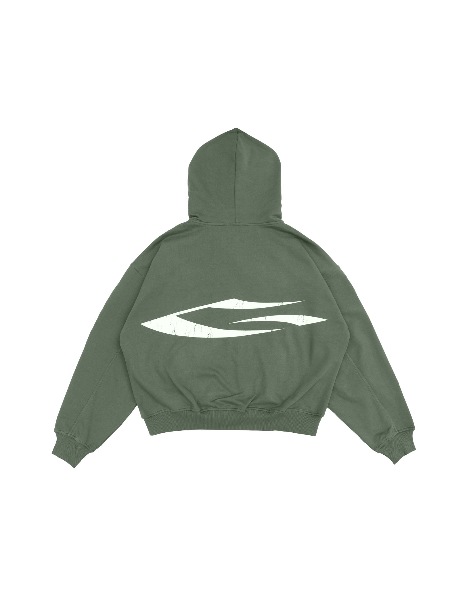 LOGO BOXY FULLZIP HOODIE / MOSS