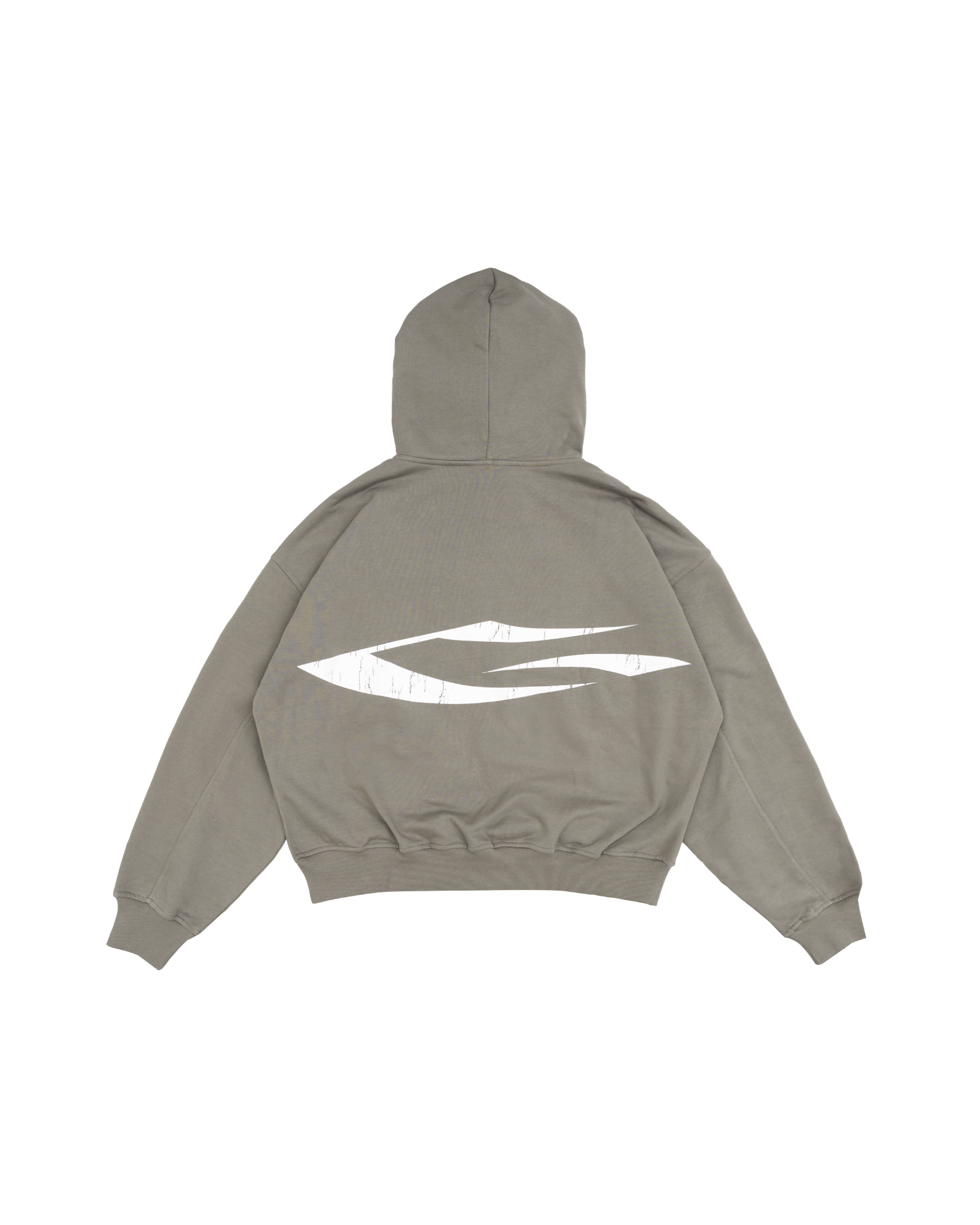 LOGO BOXY FULLZIP HOODIE / STONE