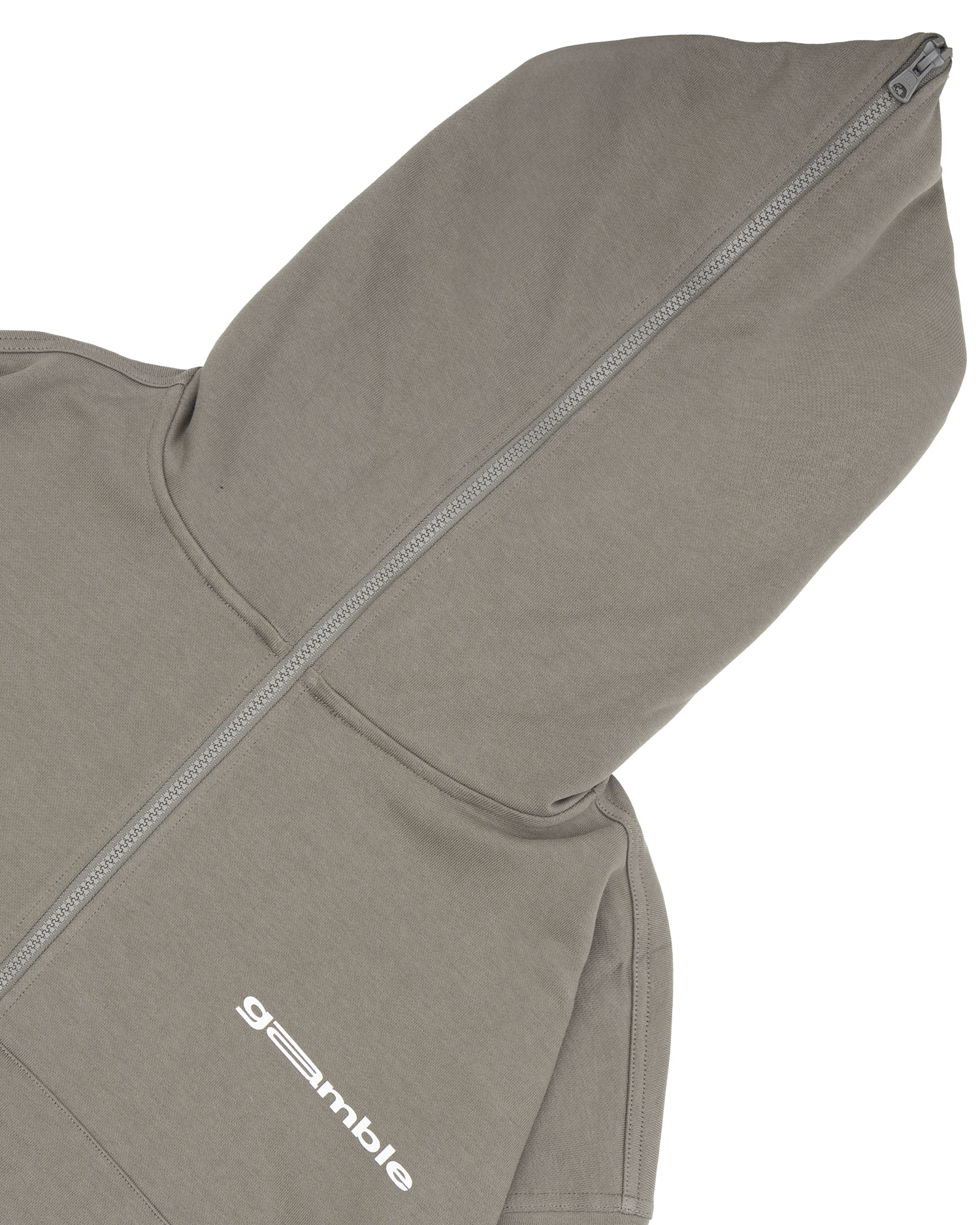 LOGO BOXY FULLZIP HOODIE / STONE