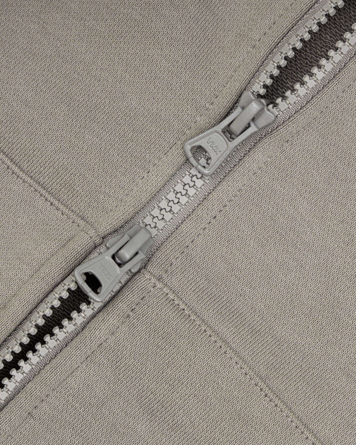 LOGO BOXY FULLZIP HOODIE / STONE