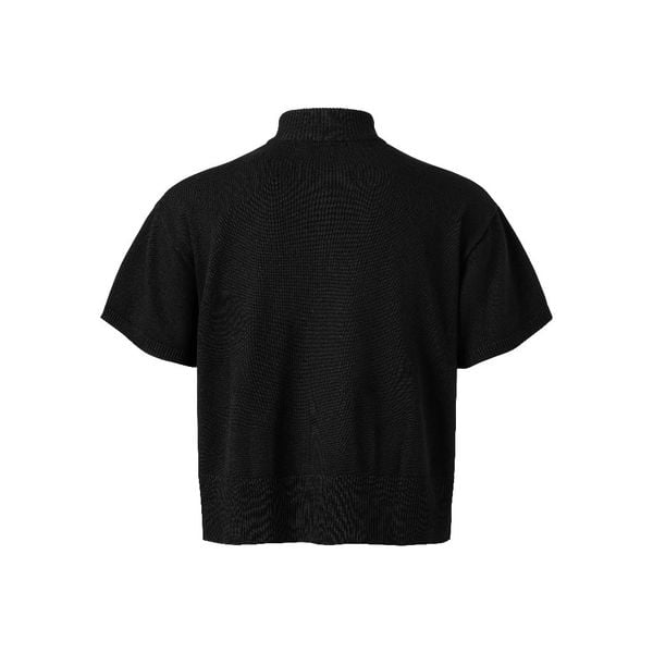  HALF-ZIP KNIT TEE / BLACK 
