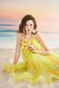 CS- 3 Đầm babydoll vàng đính hoa 3D