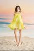 CS- 3 Đầm babydoll vàng đính hoa 3D
