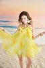 CS- 3 Đầm babydoll vàng đính hoa 3D