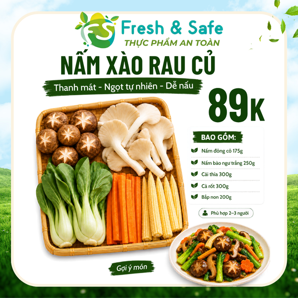 Combo 2 – Nấm xào rau củ