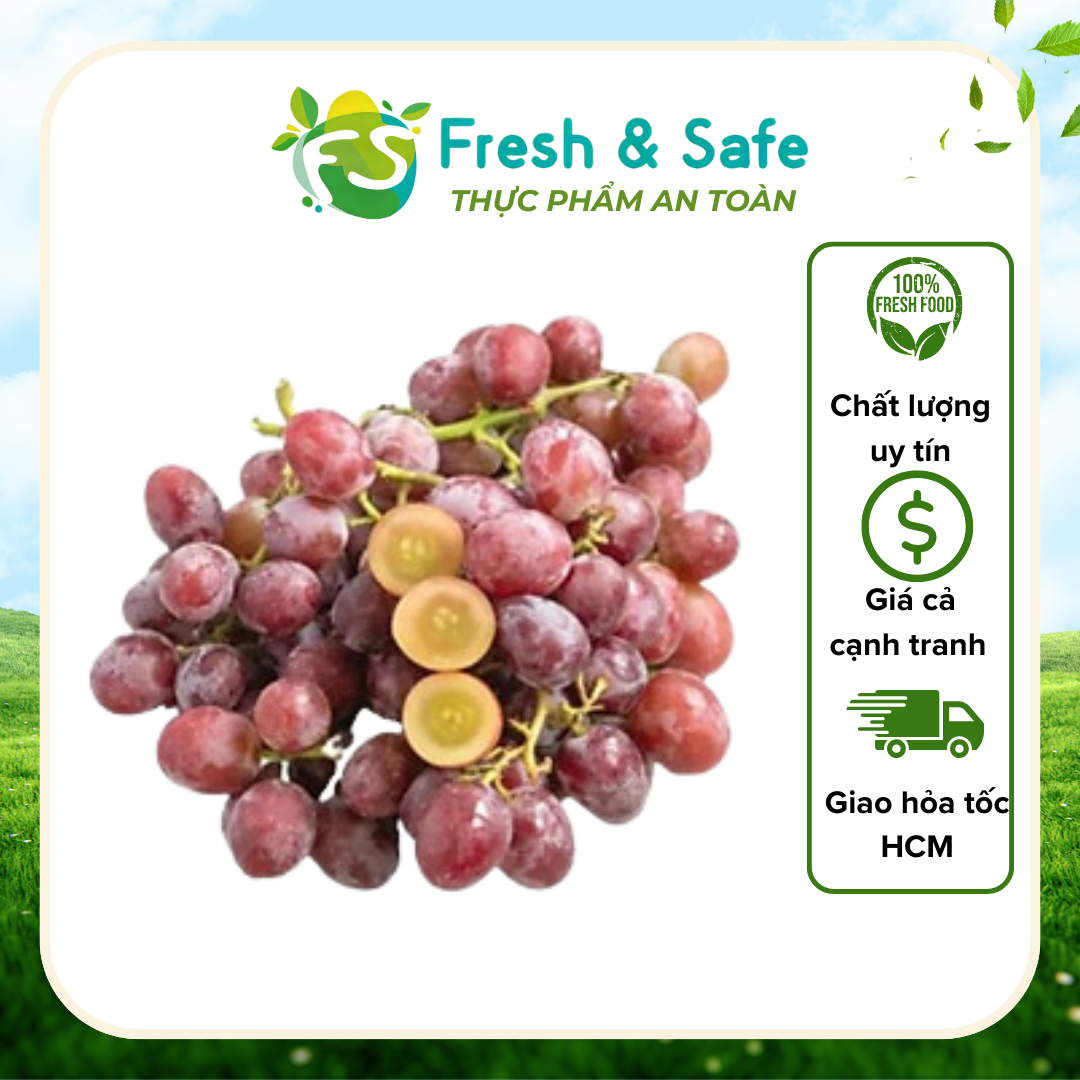  Nho đỏ không hạt tròn - 500gr 