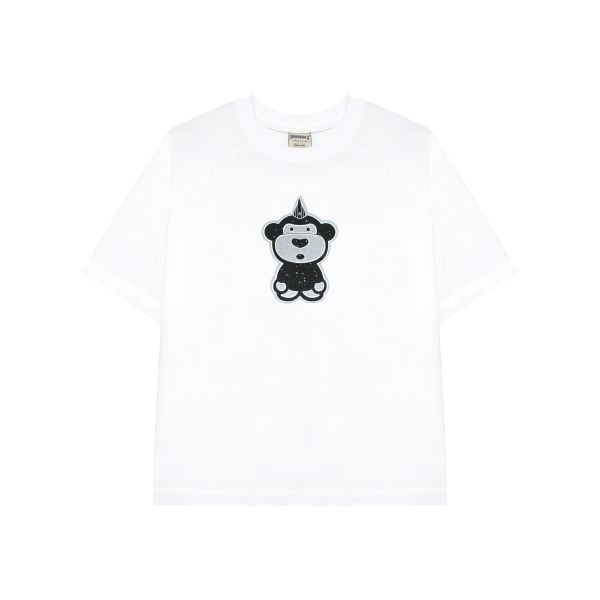  BSTT BLACK GLITTER BABY FLEX TEE WHITE 