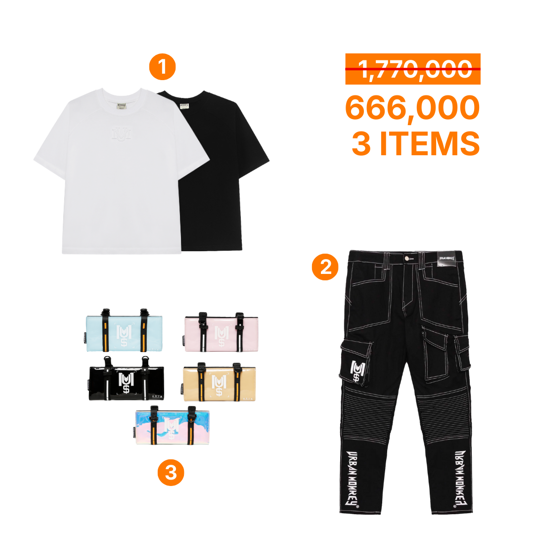  COMBO 666K ( 3D LOGO TAYTO TEE/ BIKER JEANS / PVC LONG WALLET ) 