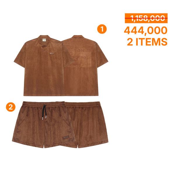  COMBO 444K (QUOTES POLO SUEDE BROWN SET ) 