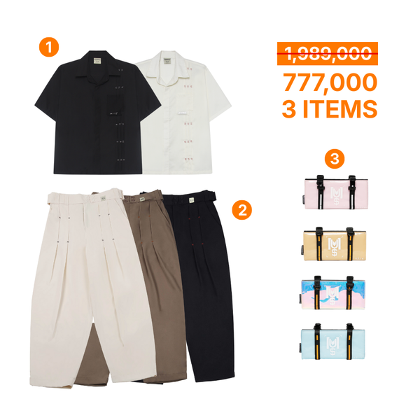  COMBO 777K ( PLEATED SHIRT+PANTS / PVC LONG WALLET ) 