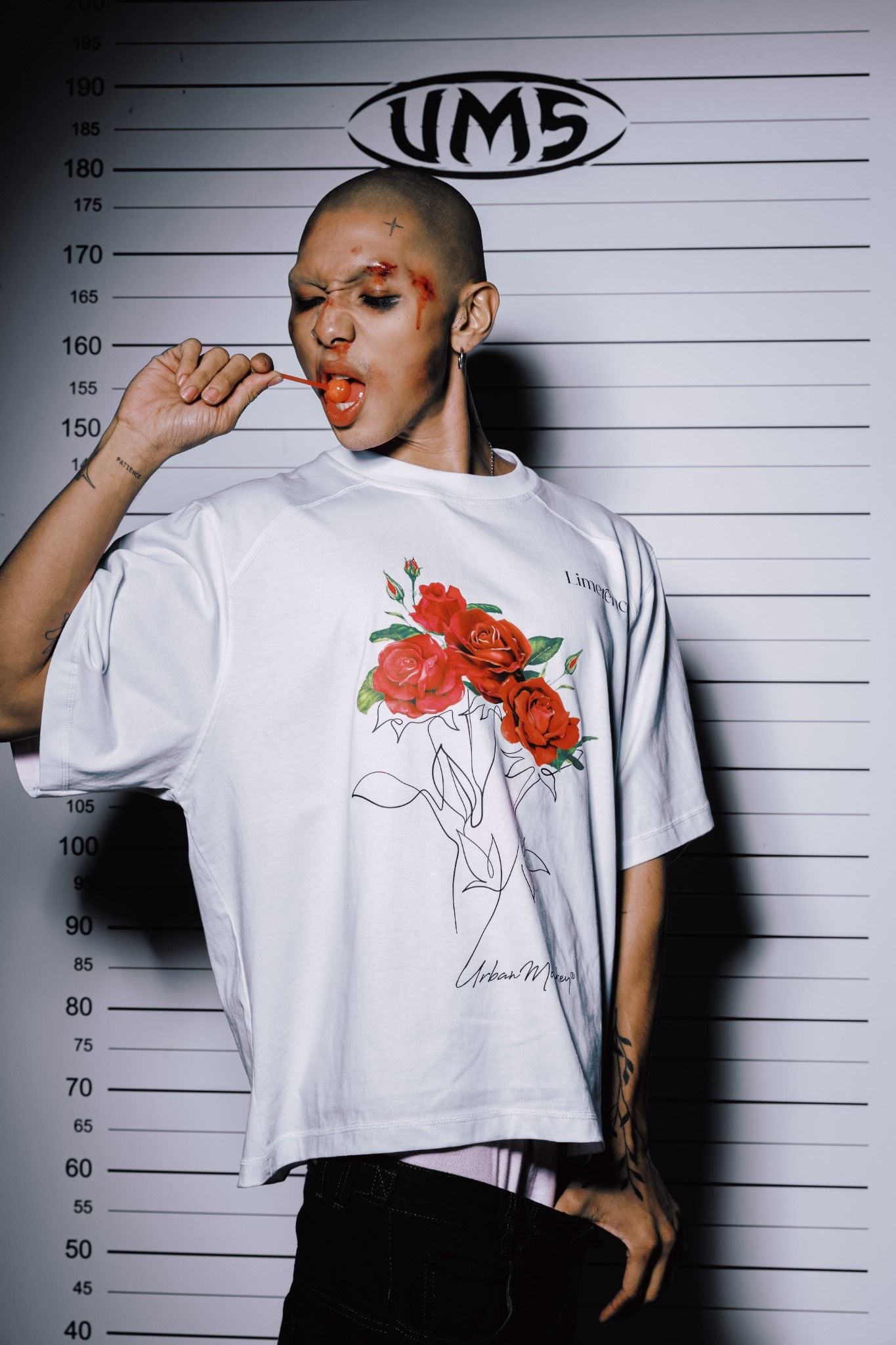  BSTT LIMERENCE RED ROSE TEE WHITE 