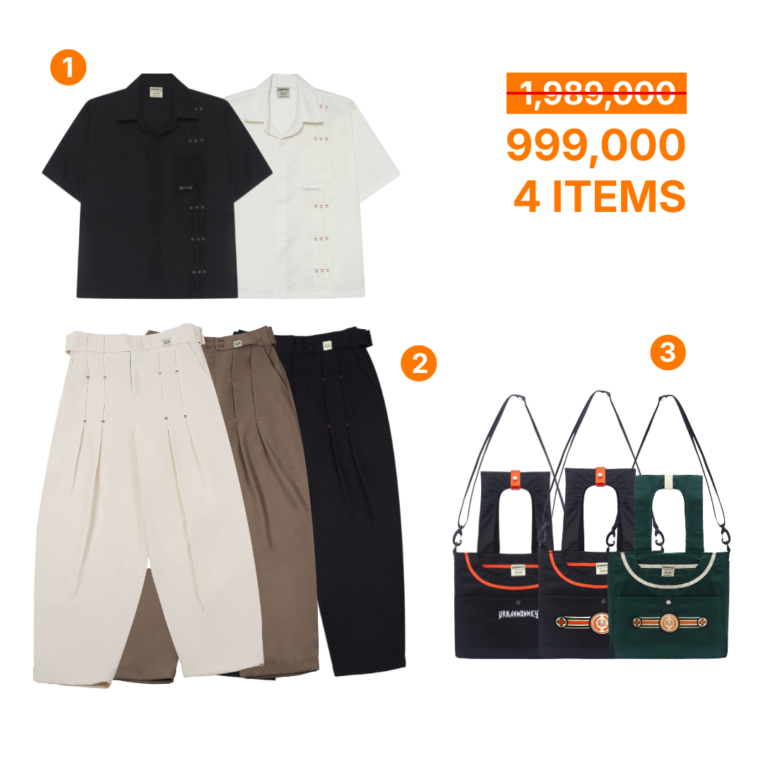  COMBO 999K ( PLEATED SHIRT+PANTS / TOTEBAG ) 