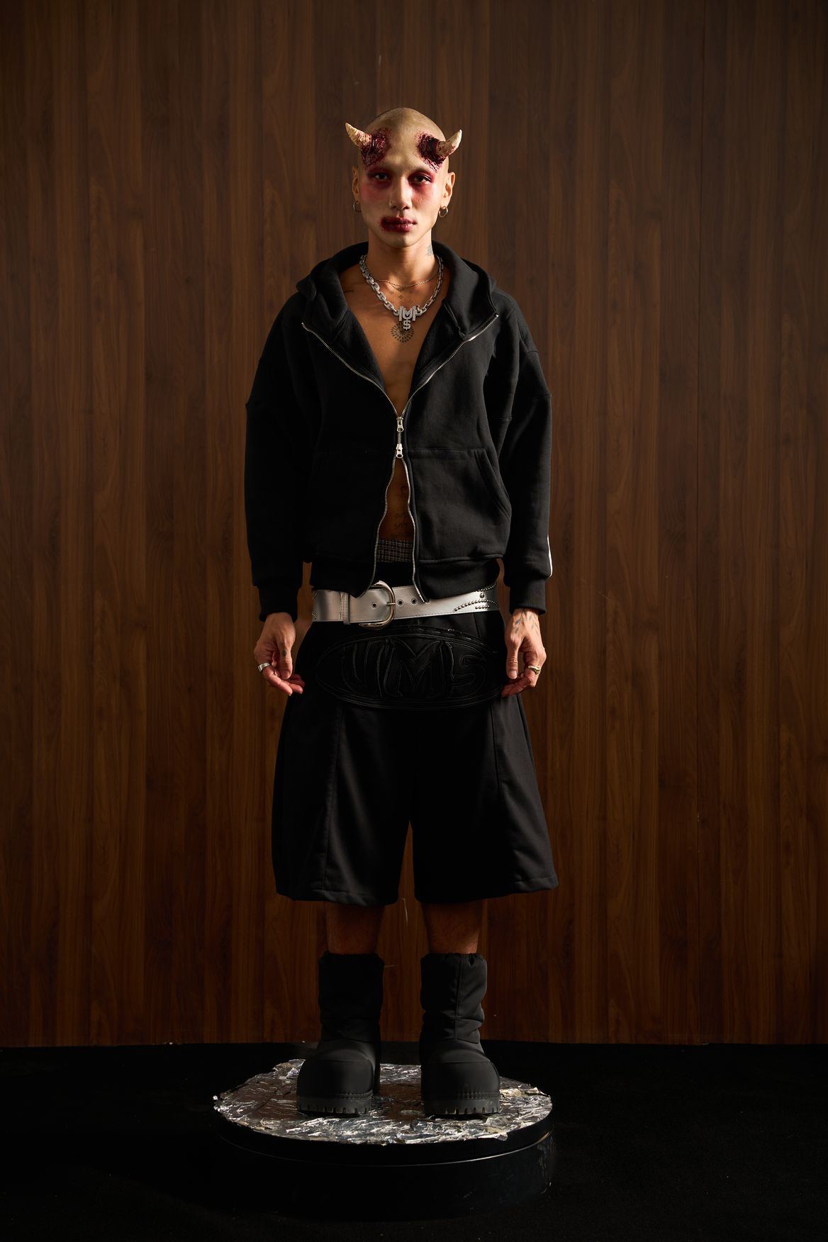  UMS HOODIE ZIP BLACK 